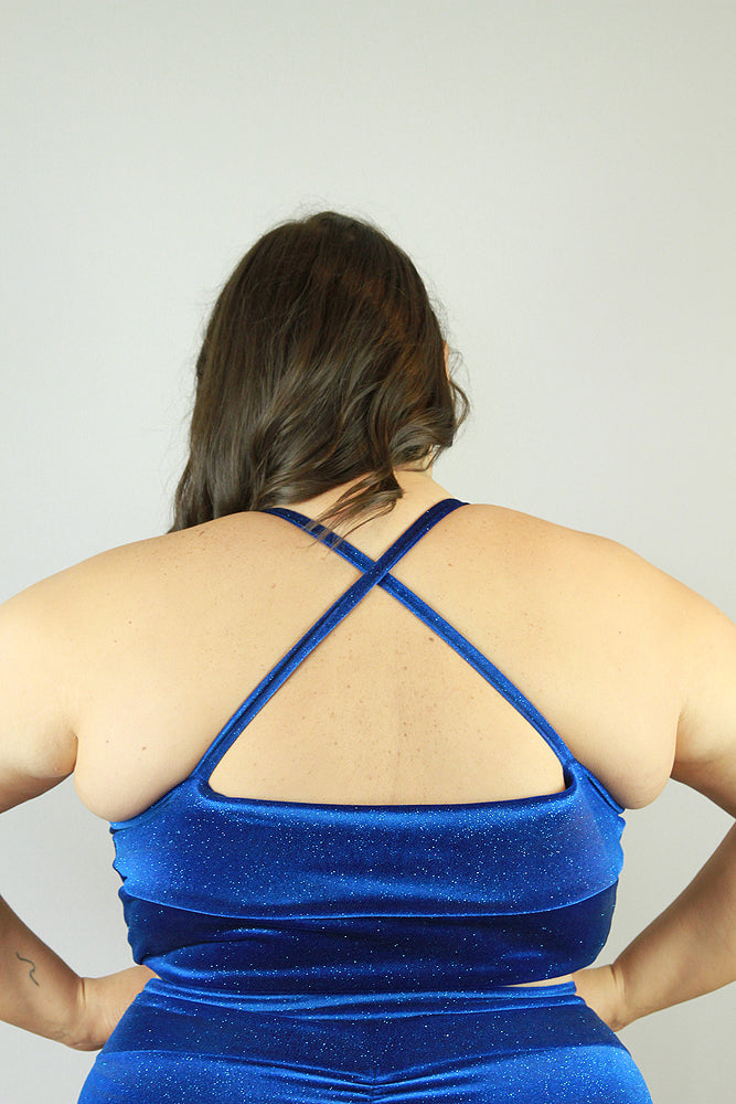Velvet Sparkle Plus Size Bikini Bra Royal Blue – Rarr Designs