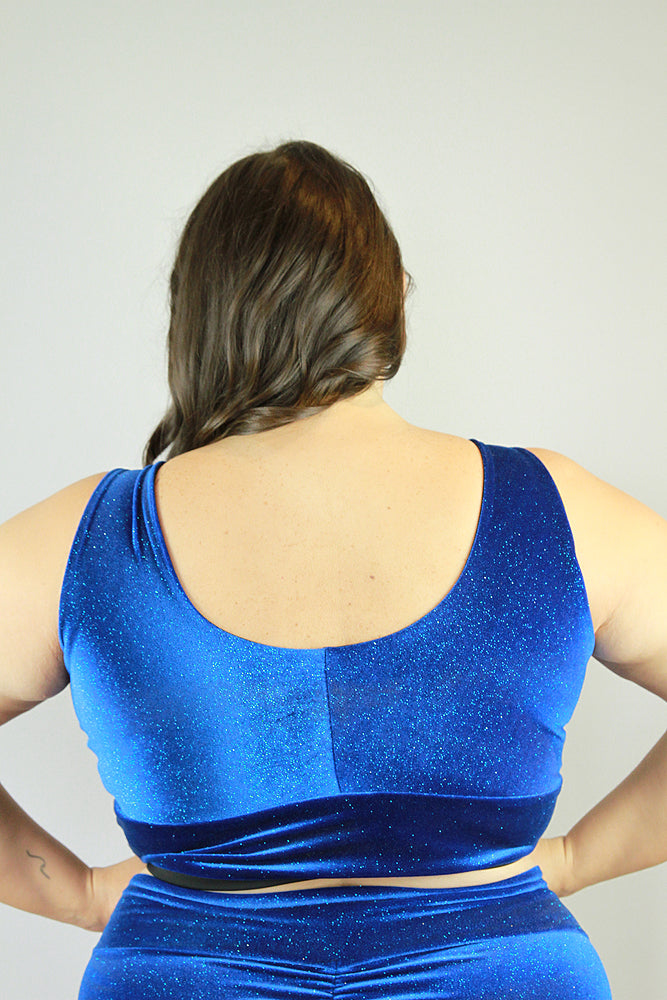 Velvet Sparkle Sweet Scoop Plus Size Sports Bra Royal Blue – Rarr Designs