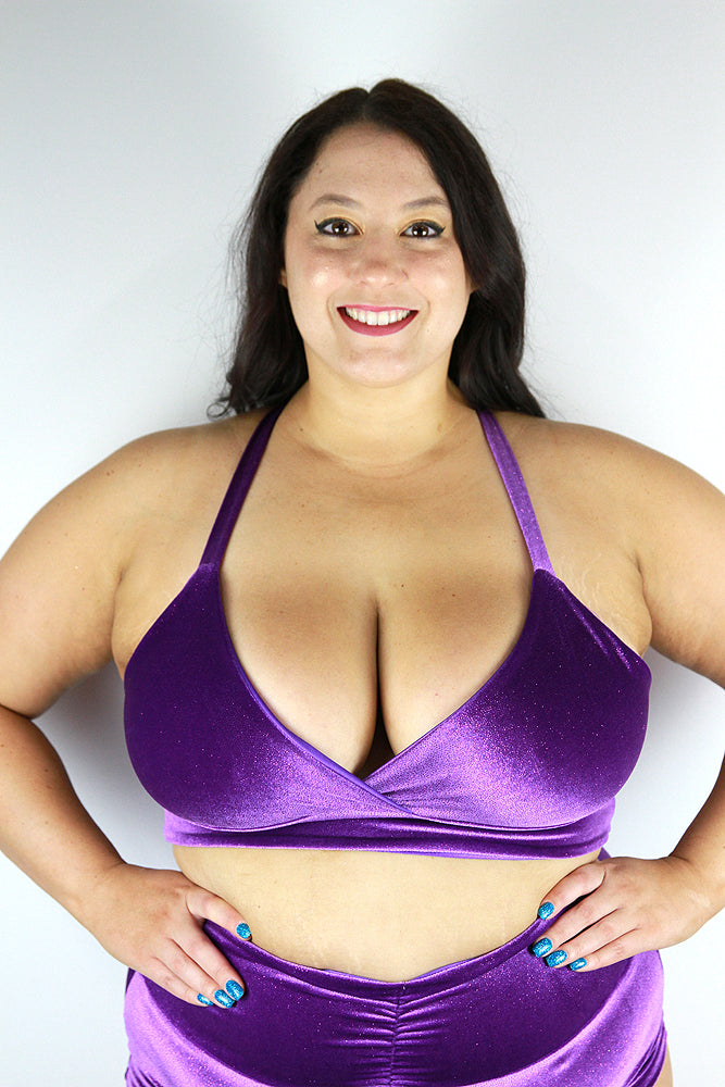 Velvet Sparkle Plus Size Bikini Bra Purple – Rarr Designs