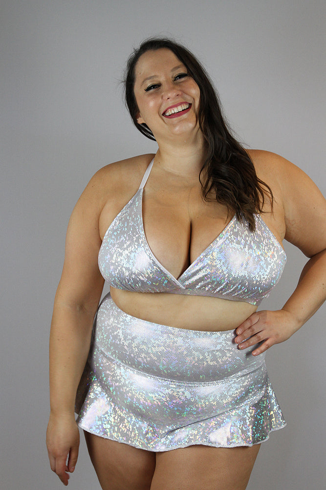 White Sparkle Plus Size Dance Skort – Rarr Designs