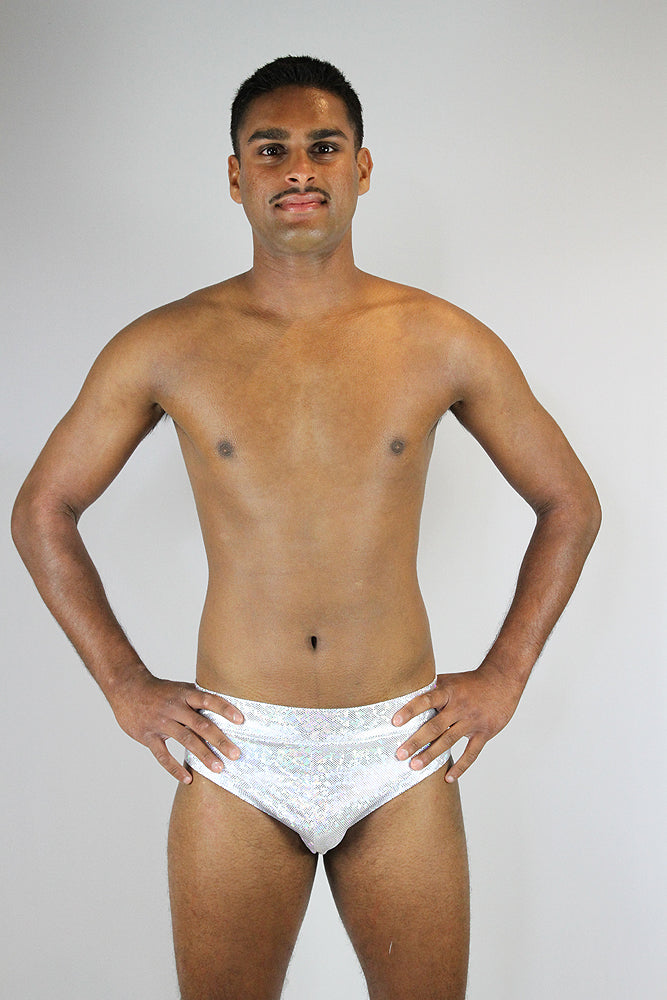 White Sparkle Pole Brief Mens Polewear – Rarr Designs