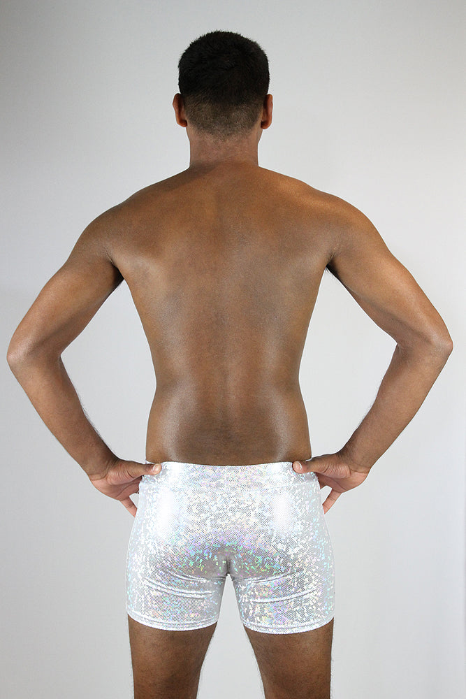 White Sparkle Pole Short Mens Polewear – Rarr Designs