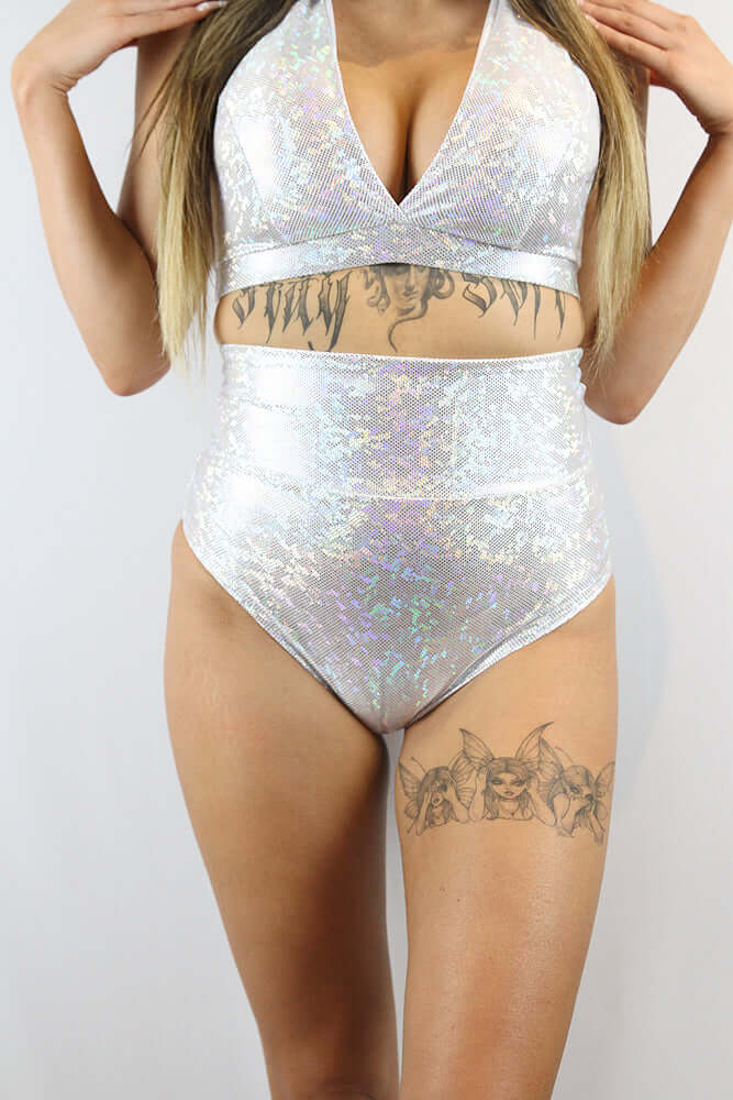 Rarr Designs pole shorts in White Sparkle | pole dance shorts Australia | Australian made pole wear