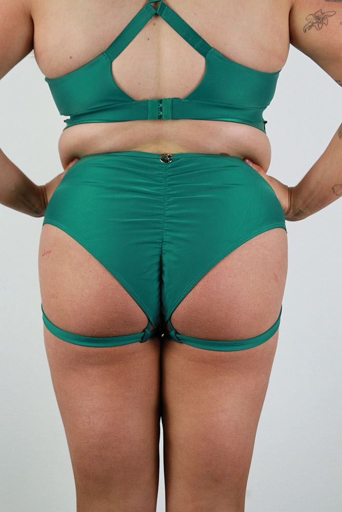 Yasmin Low Waist Booty Short – Forest Green | Pole Wear