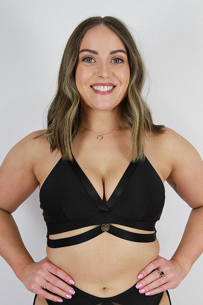 Yasmin Plunge Bralette – BLACK – Rarr Designs