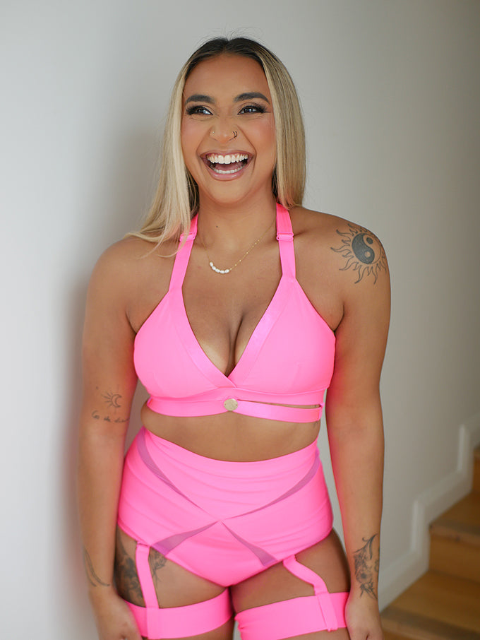 Yasmin Plunge Bralette – HOT PINK – Rarr Designs