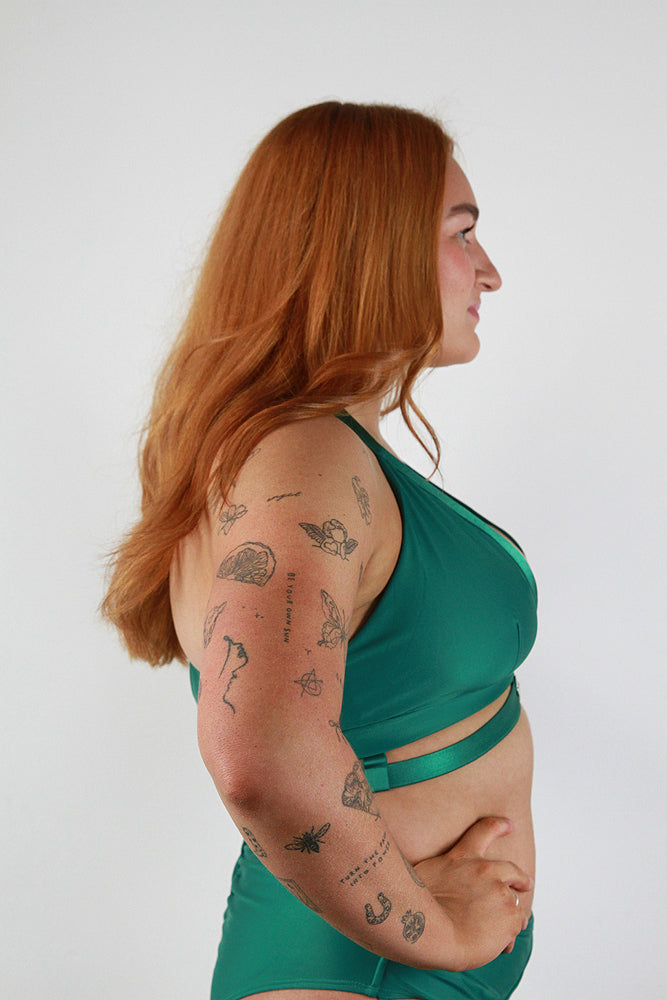 Yasmin Plunge Bralette – Forest Green