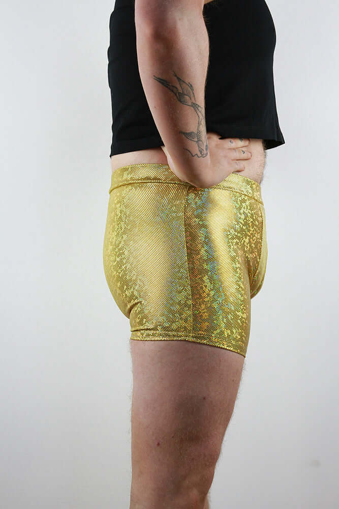 Gold Sparkle Pole Short Mens Polewear Rarr Designs