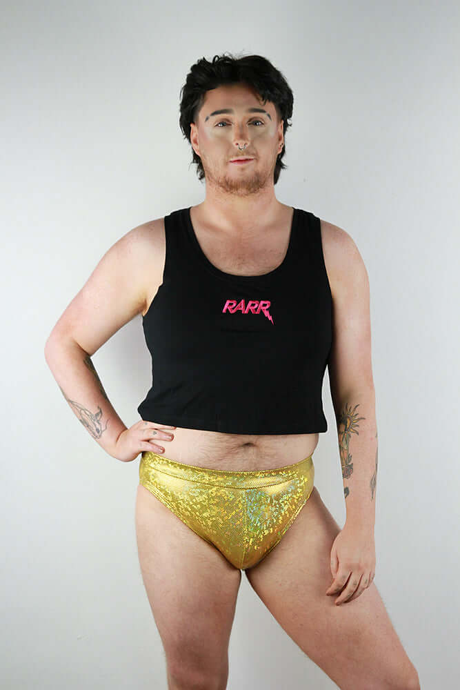Gold Sparkle Pole Brief Mens Polewear Rarr Designs