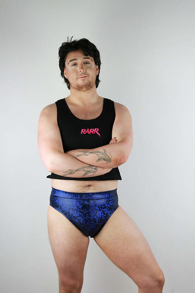 Navy Sparkle Pole Brief Mens Polewear Rarr Designs