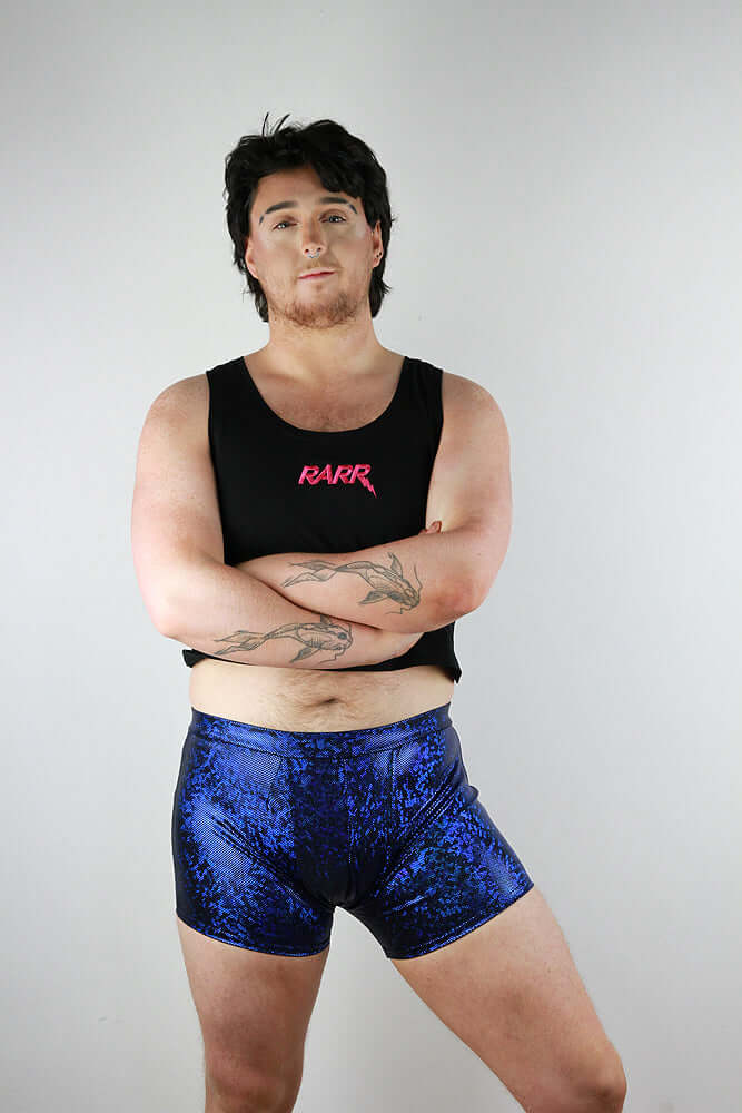 Navy Sparkle Pole Short Mens Polewear Rarr Designs