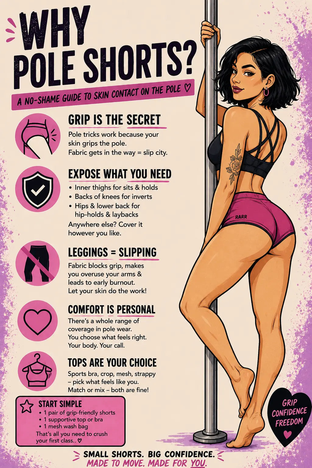 Why pole shorts? A no-shame guide to skin contact on the pole