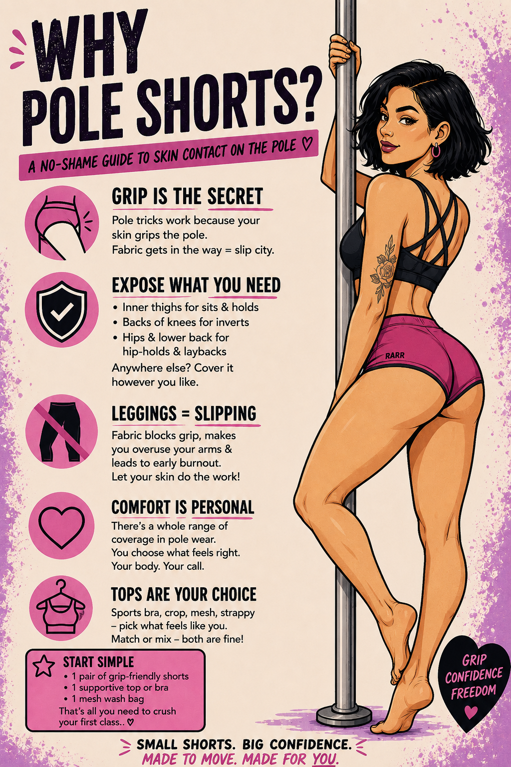 Why pole shorts? A no-shame guide to skin contact on the pole