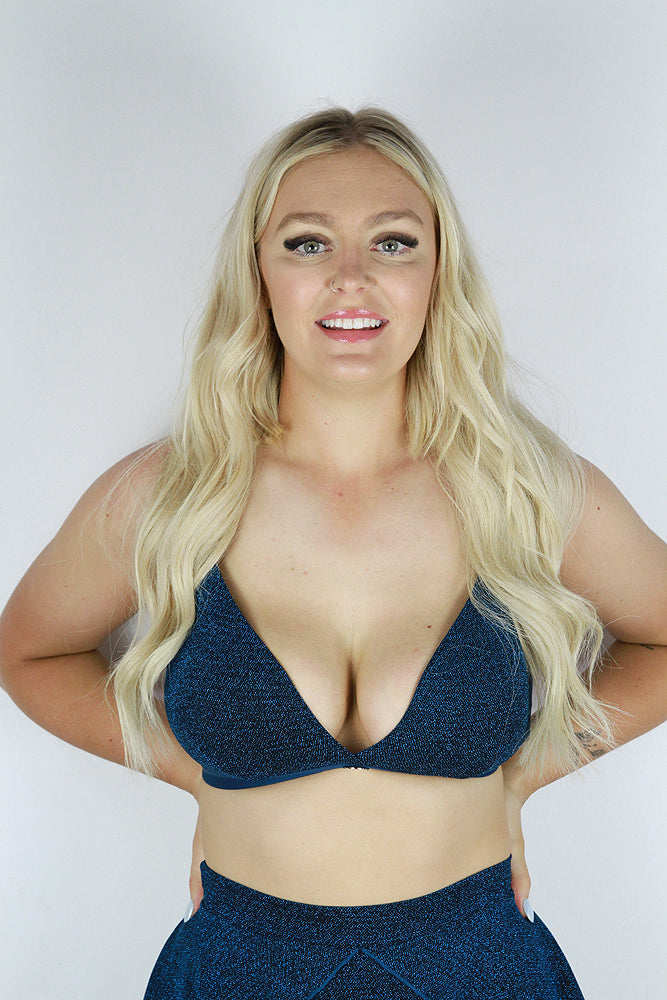 Glitteratti Plunge Bra Teal