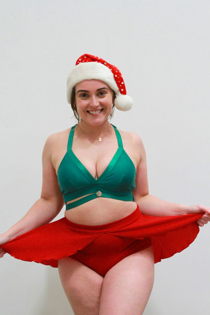 Glitteratti High Waist Skort Red