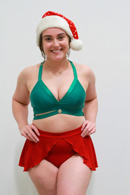 Glitteratti High Waist Skort Red