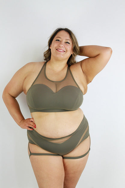 Carmen Super High Waist Garter Short – Army Green