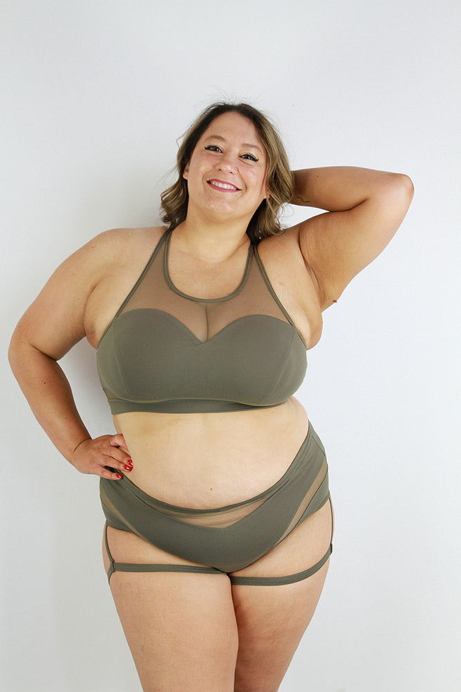 Carmen Super High Waist Garter Short – Army Green