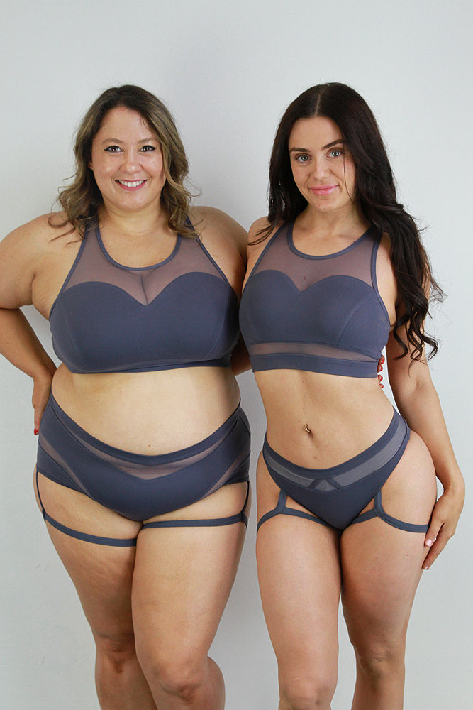 Carmen Mesh Sports Bra – Slate Grey