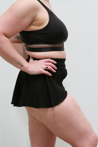 Glitteratti High Waist Skort Black