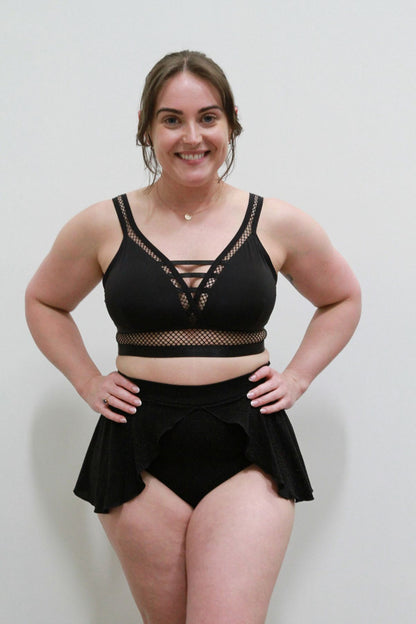 Glitteratti High Waist Skort Black