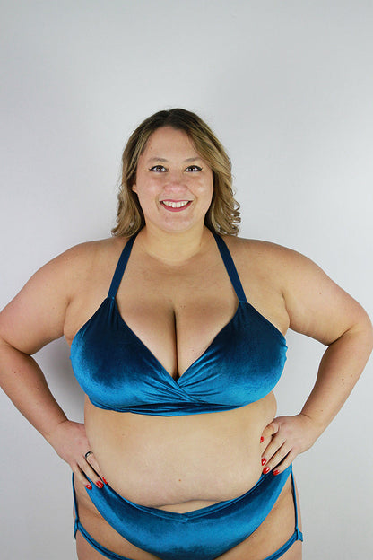 Verona Velvet Bikini Bra Teal Rarr Designs