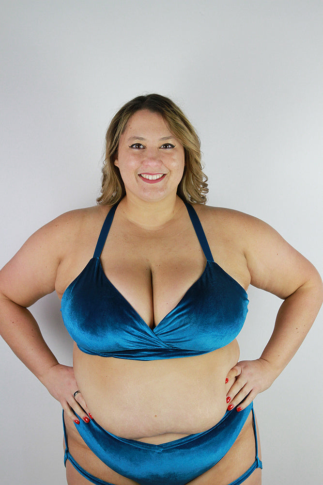Verona Velvet Bikini Bra Teal Rarr Designs