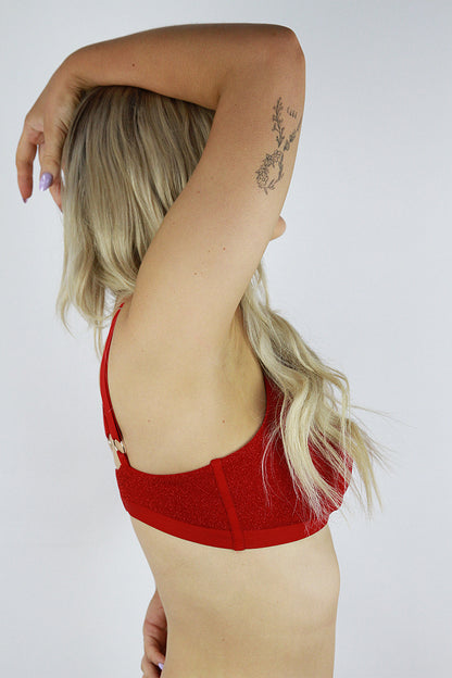 Glitteratti Plunge Bra Red