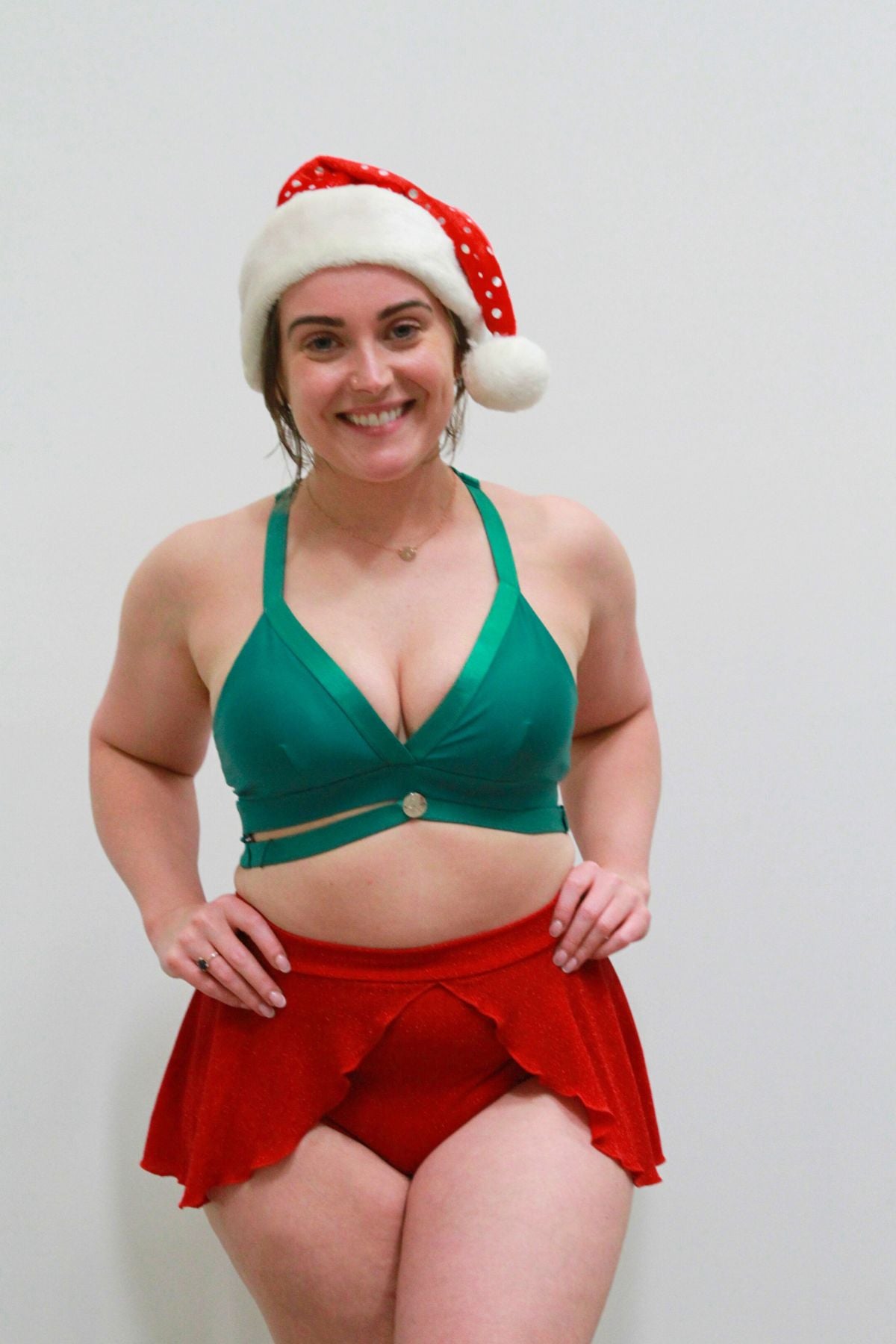 Glitteratti High Waist Skort Red