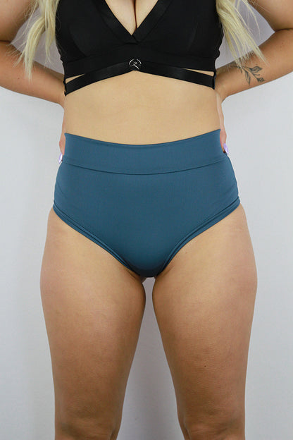 Denim Blue Mid Waisted BRAZIL Scrunch Bum Short