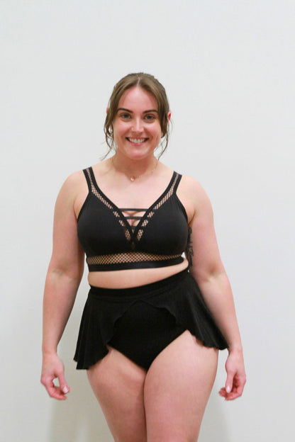 Glitteratti High Waist Skort Black