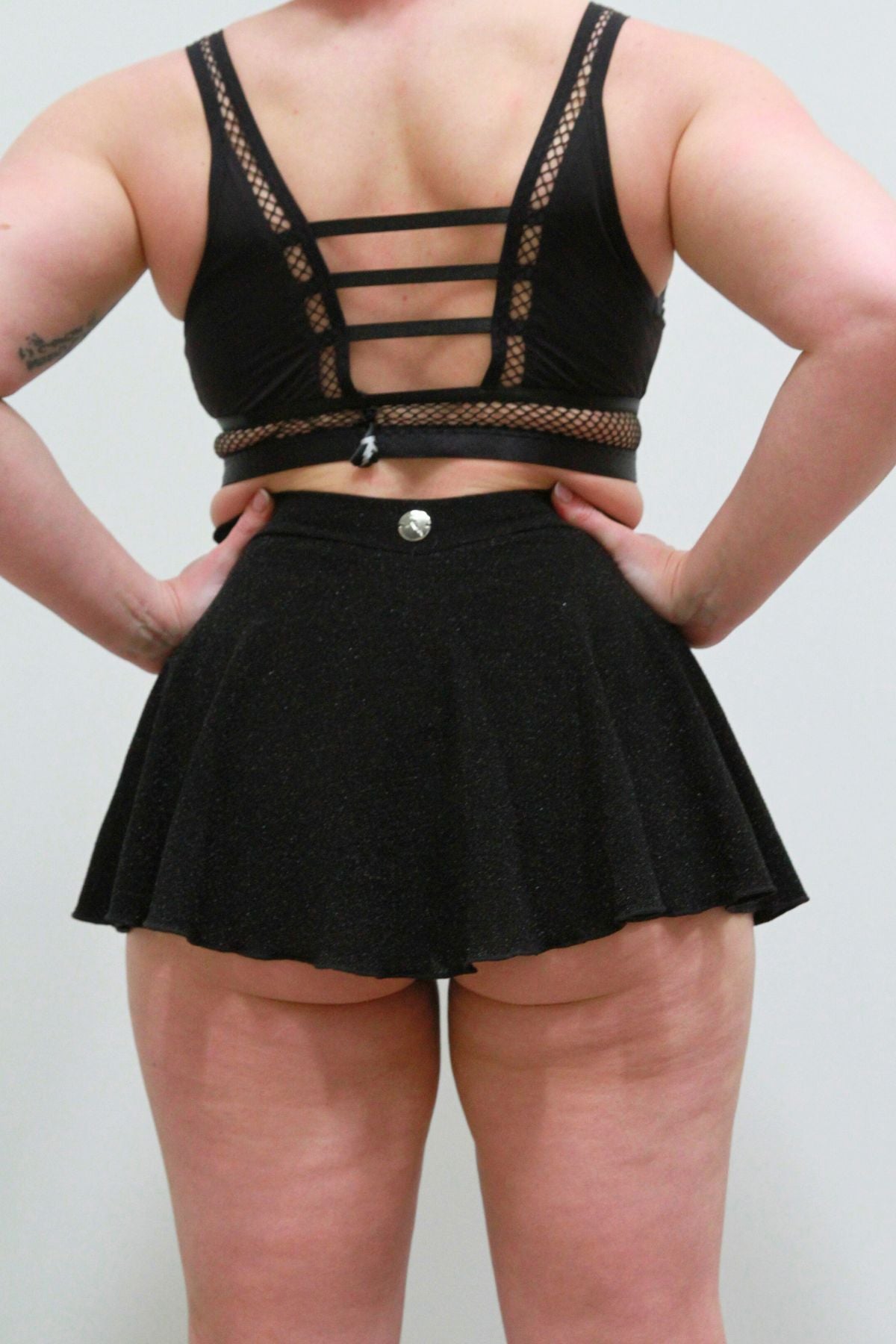 Glitteratti High Waist Skort Black