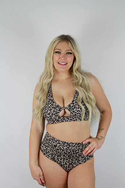 Animal Print Knot Sports Bra