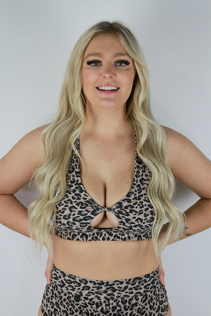 Animal Print Knot Sports Bra