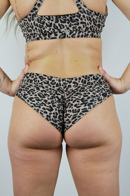 Animal Print Low Scrunch Bum Booty Shorts