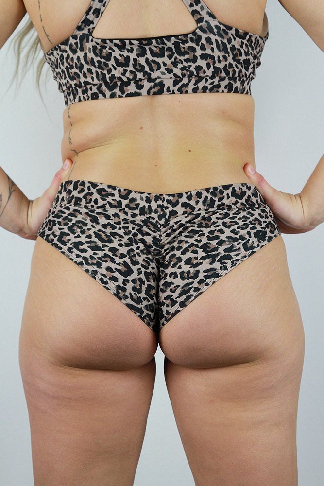 Animal Print Low Scrunch Bum Booty Shorts