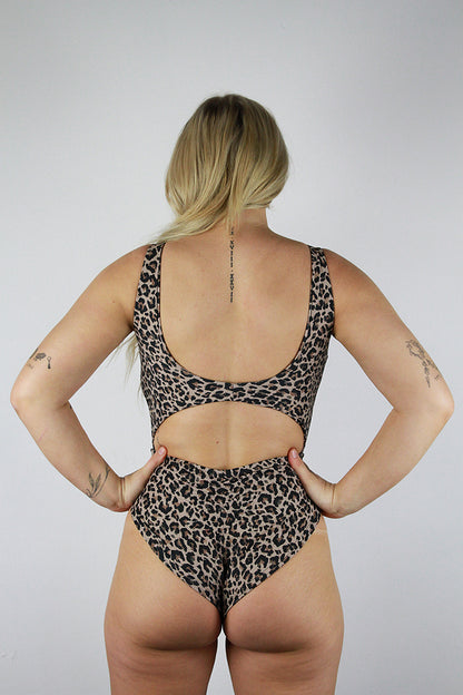 Animal Print Twisty Leotard Bodysuit