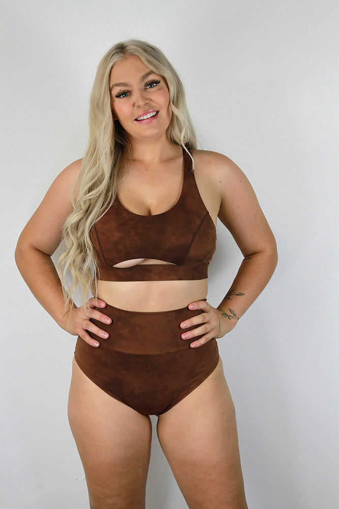 Brown Marble SUPER High Waist Short