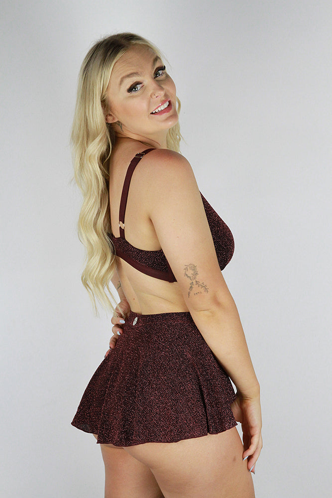 Glitteratti High Waist Skort Pink