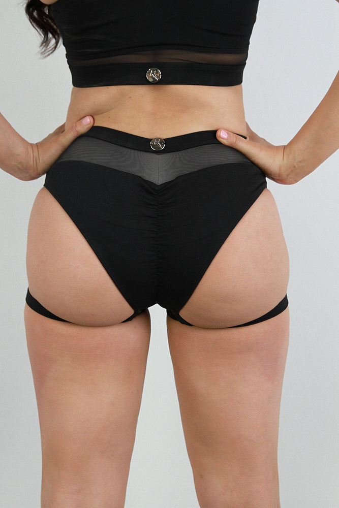 Carmen Low Waist Garter Short – Black