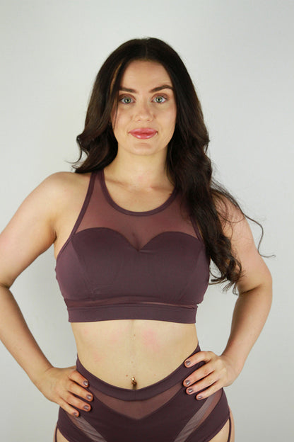 Rarr Designs pole sports bra in Mocha | supportive pole sports bra | big boob pole wear Australia | pole dance sports bra Australia