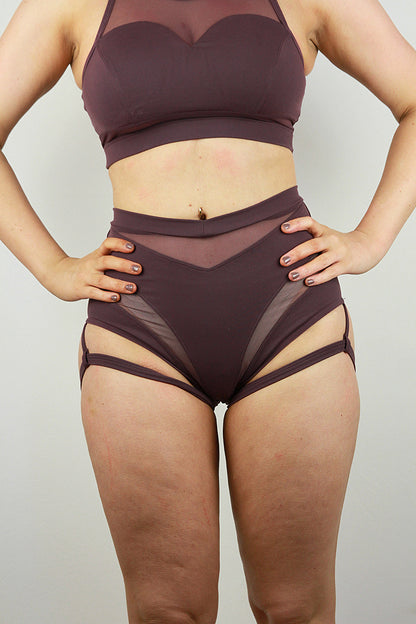 Rarr Designs pole shorts in Mocha | pole dance shorts Australia | Australian made pole wear
