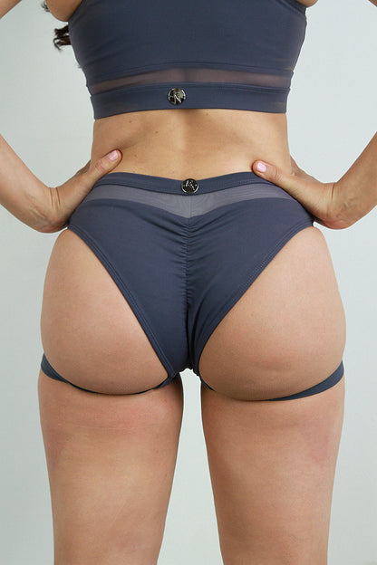 Carmen Low Waist Garter Short – Slate Grey