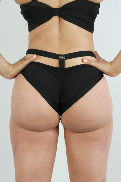Luxe Strappy Booty Short Black