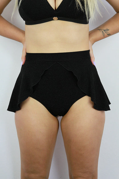 Glitteratti High Waist Skort Black