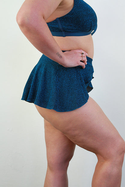 Glitteratti High Waist Skort Teal