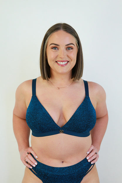 Glitteratti Plunge Bra Teal