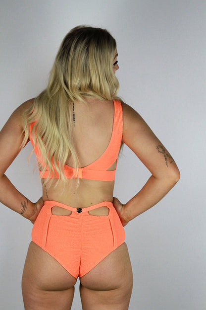 Lily Mid Waist Booty Shorts – Orange | Pole Wear