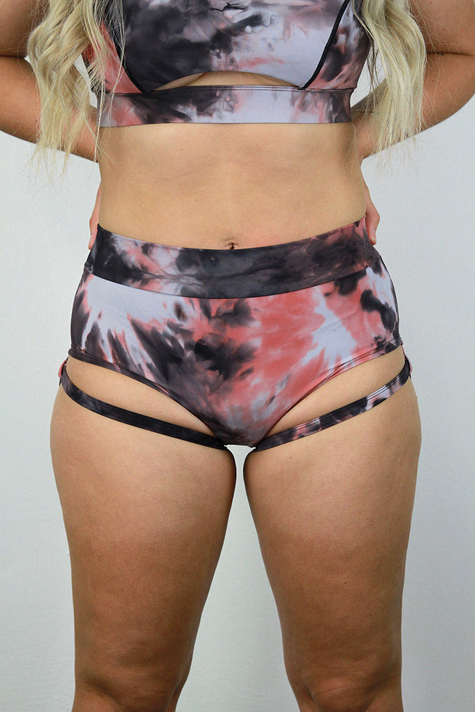 Rarr Designs Pink Marble GARTER Mid BRAZIL Scrunchie Bum v