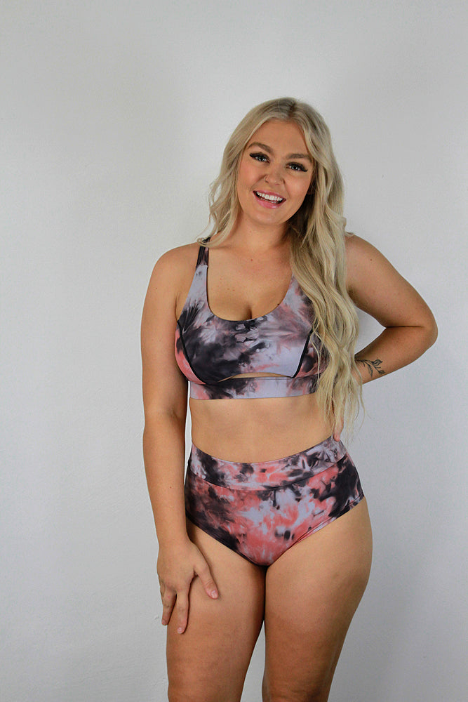Pink Marble Mid Waisted BRAZIL Scrunch Bum Shorts | Pole Wear rarr designs